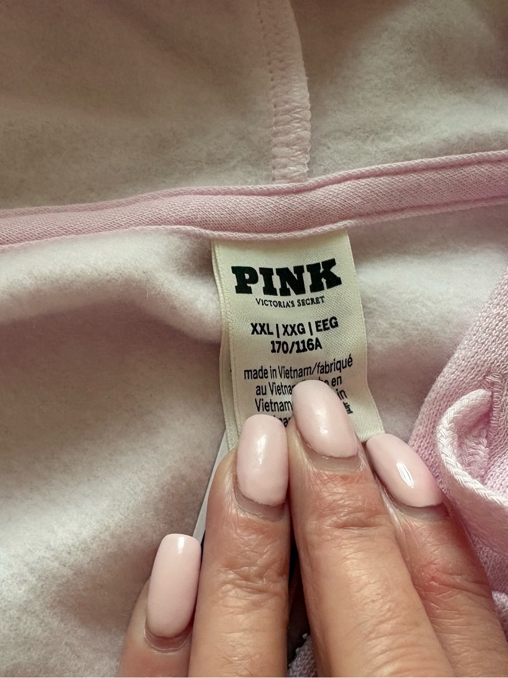 Victoria Secret PINK Campus Fleece Zip Up Hoodie Pink Tulip Spring XXL NWT - Picture 3 of 6